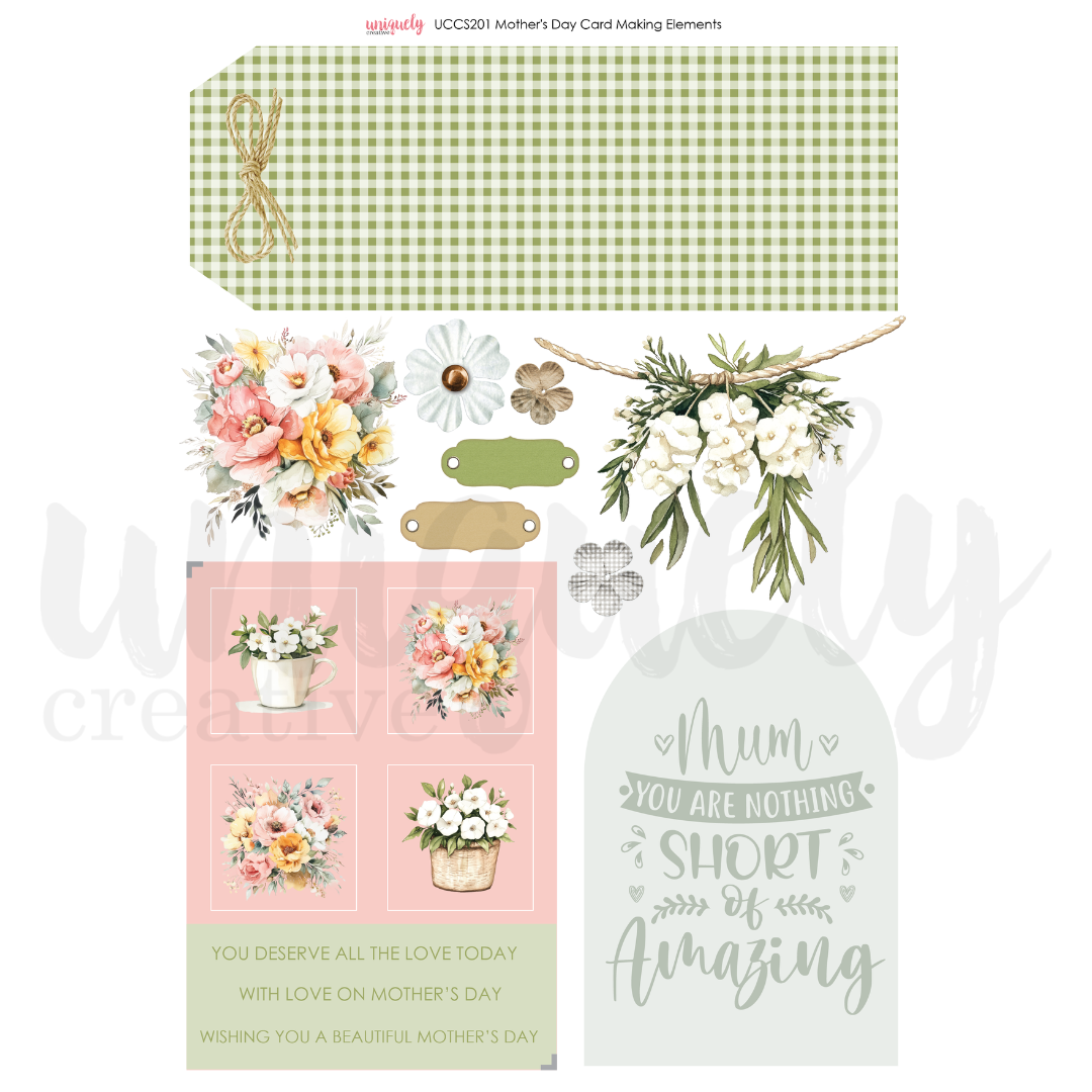 Uniquely Creative - Mother's Day Card Making Elements Cut-a-Part Sheet