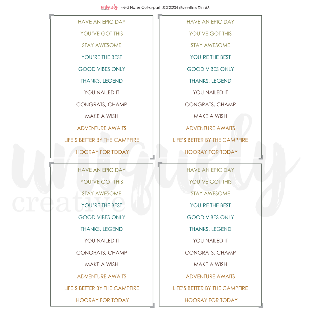 Uniquely Creative - Field Notes Cut-a-Part Sheet Mini
