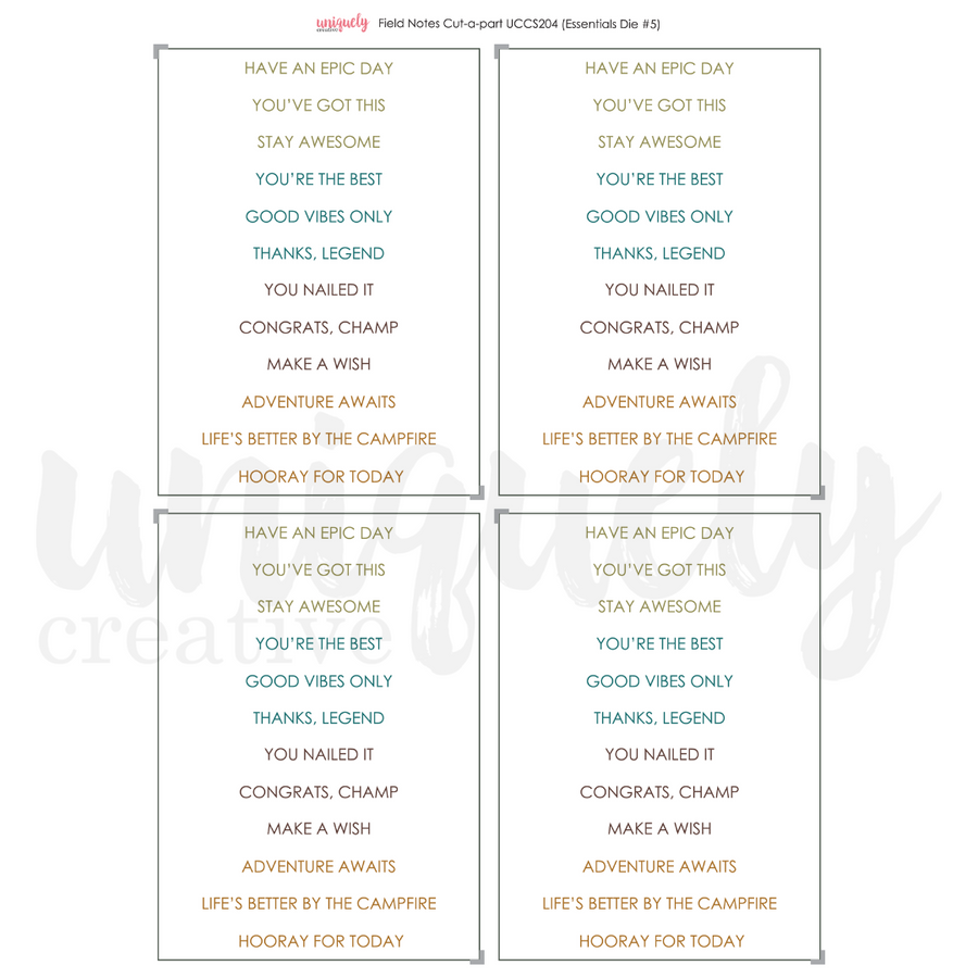 Uniquely Creative - Field Notes Cut-a-Part Sheet Mini
