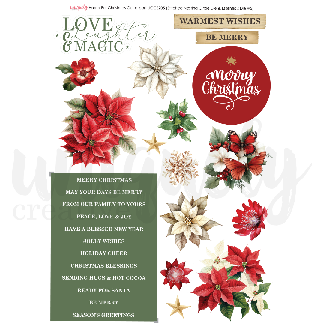 Uniquely Creative - Home for Christmas Cut-a-Part Sheet