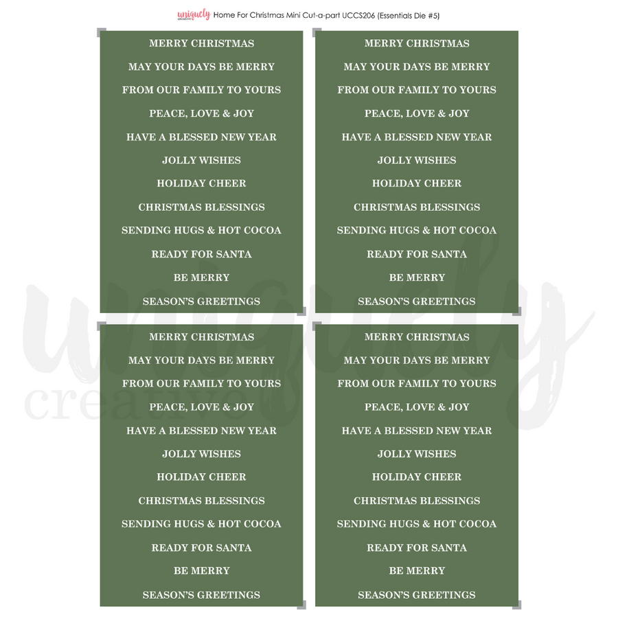 Uniquely Creative - Home for Christmas Cut-a-Part Sheet Mini