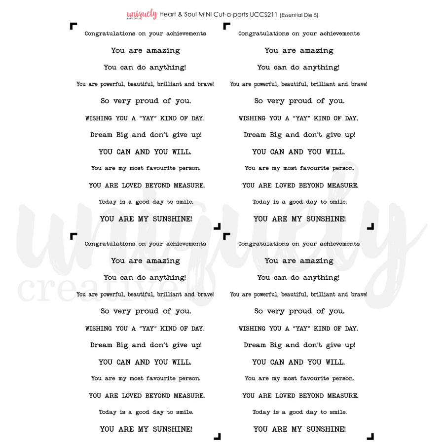 Uniquely Creative - Heart & Soul Mini Cut-a-Part