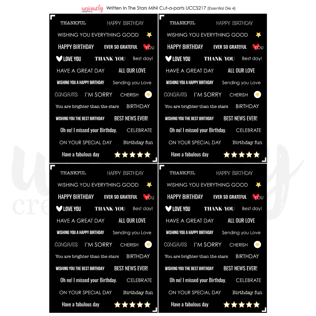 Uniquely Creative - Written in the Stars Mini Cut-a-Part