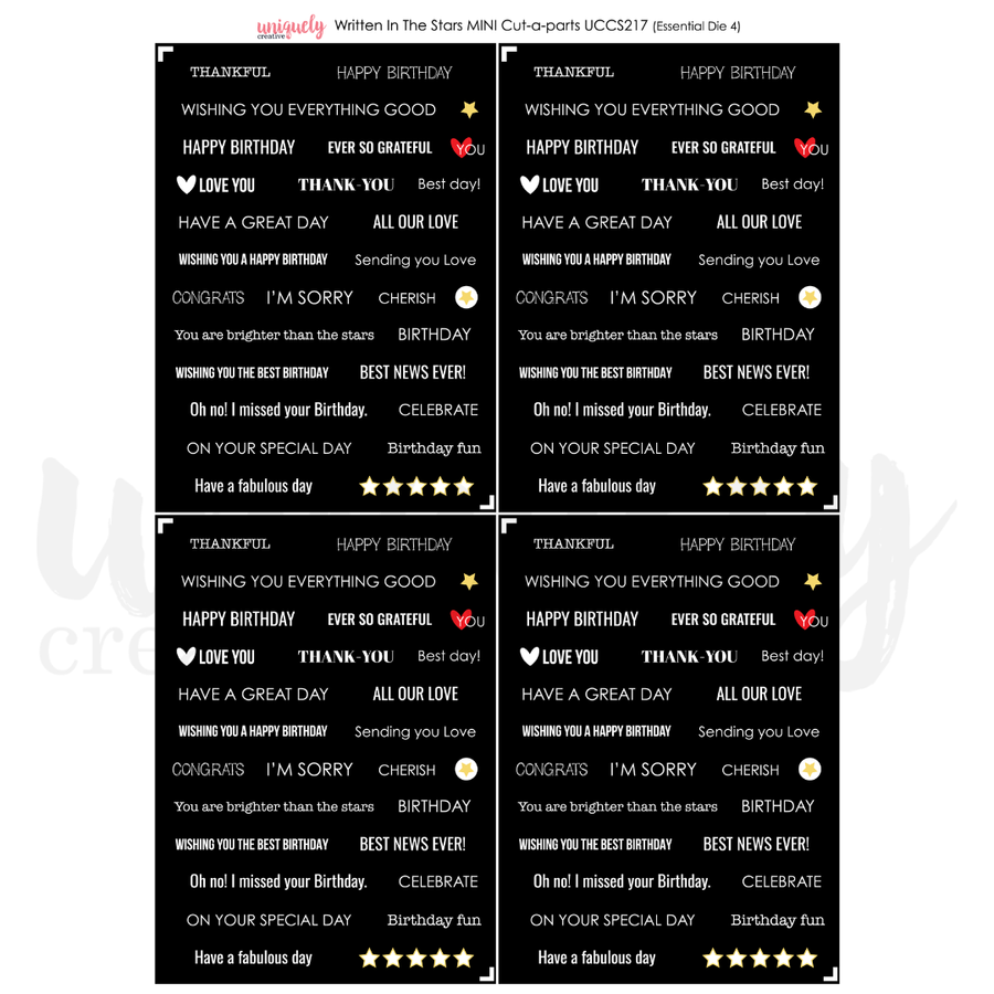 Uniquely Creative - Written in the Stars Mini Cut-a-Part