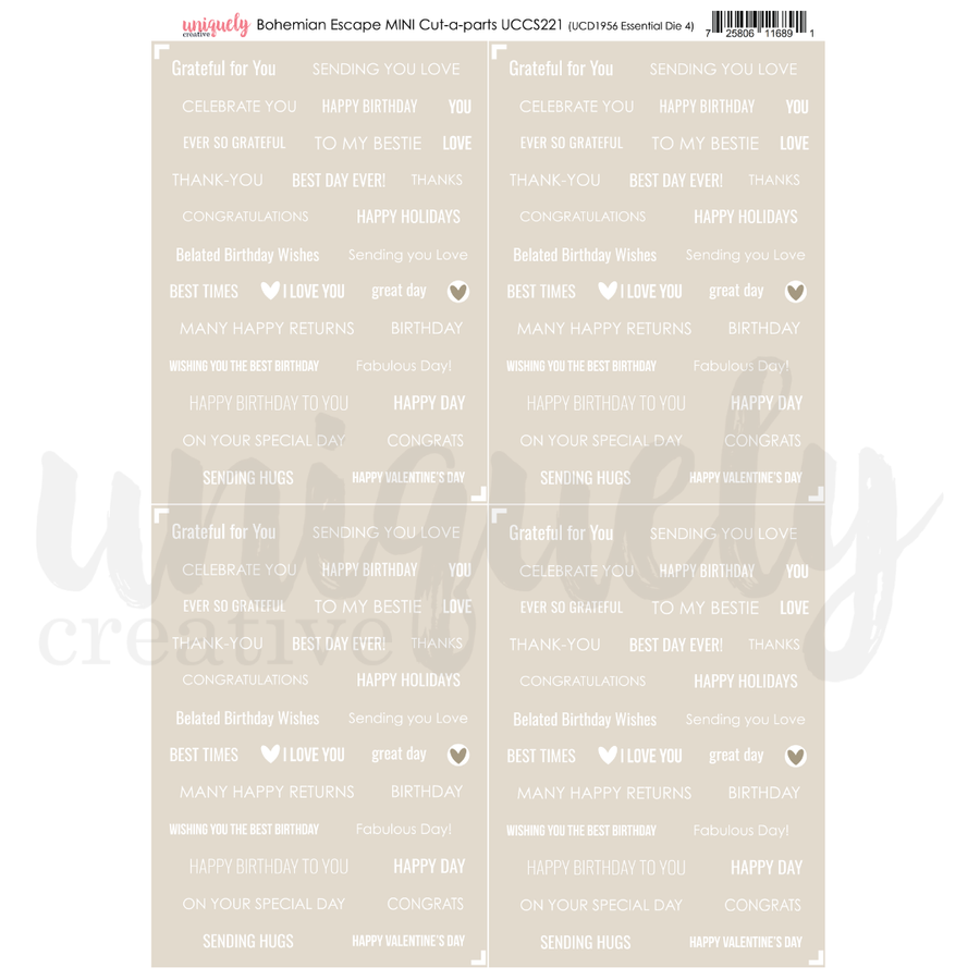 Uniquely Creative - Bohemian Escape Mini Cut-a-Part (Bohemian Escape Collection)