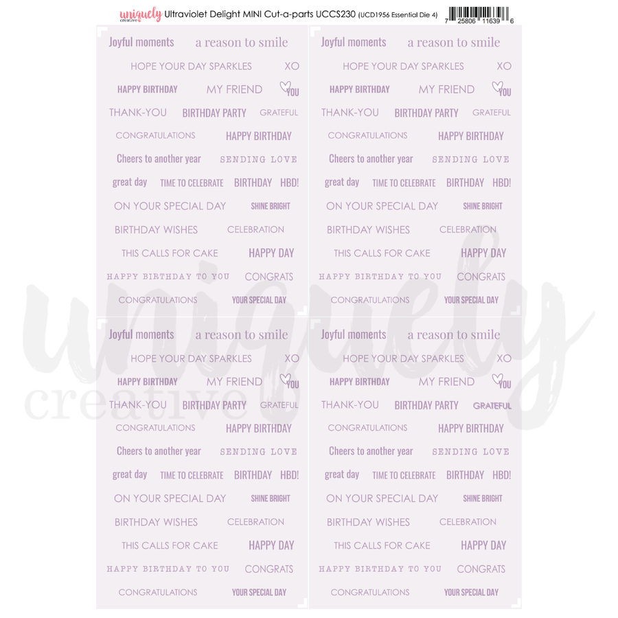 Uniquely Creative - Ultraviolet Delight Mini Cut-a-Part (Ultraviolet Delight Collection)