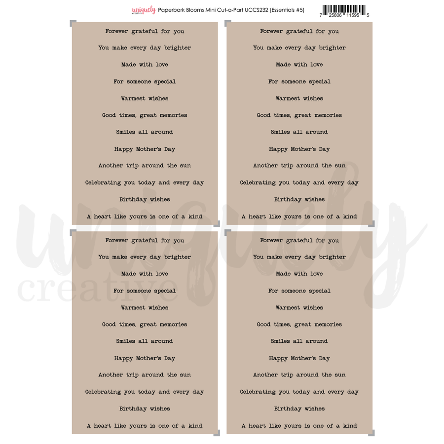 Uniquely Creative - Paperbark Blooms Mini Cut-a-Part (Paperbark Blooms Collection)