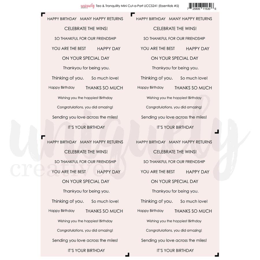 Uniquely Creative - Tea & Tranquility Mini Cut-a-Part (Tea & Tranquility Collection)
