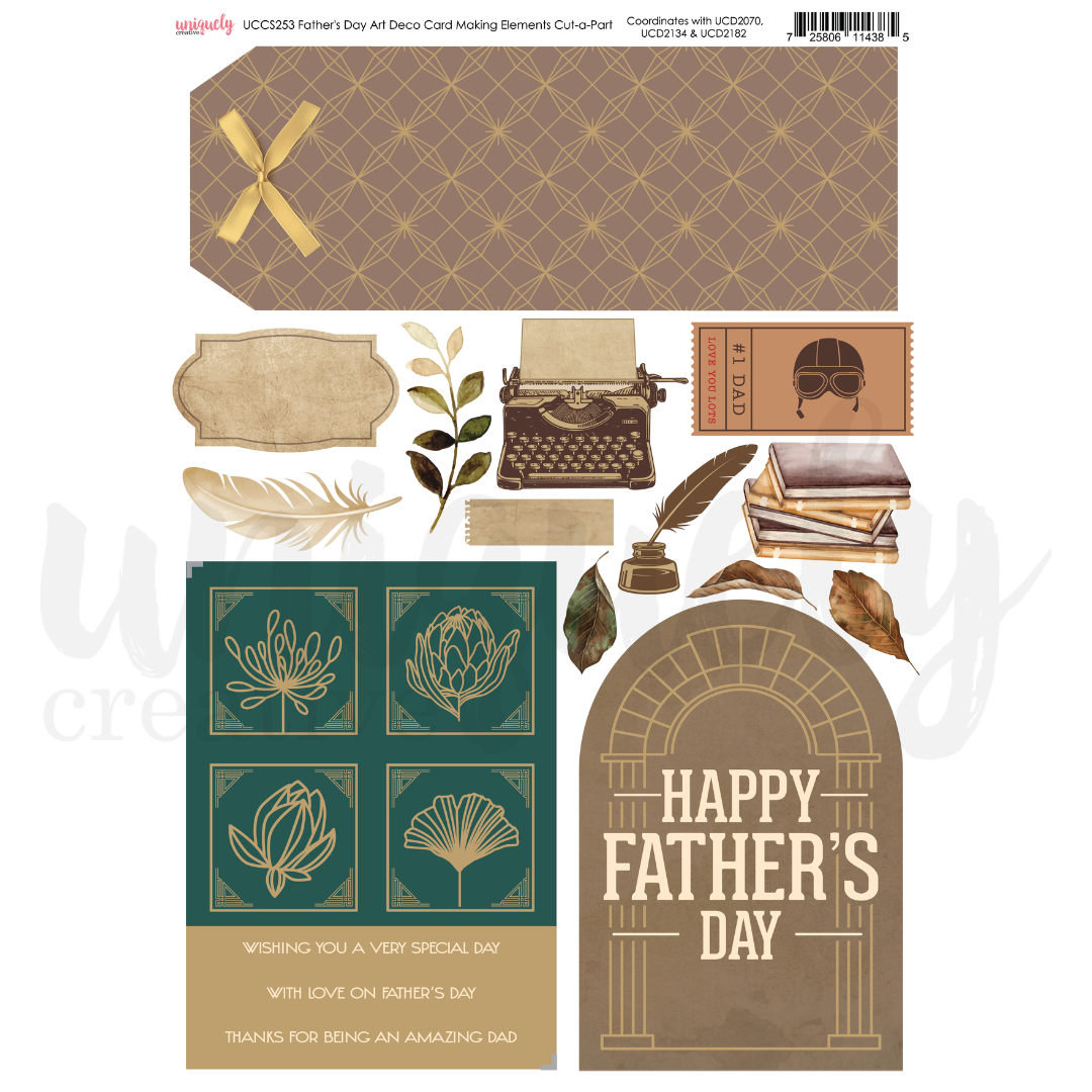 Uniquely Creative - Father's Day Art Deco Card Making Elements