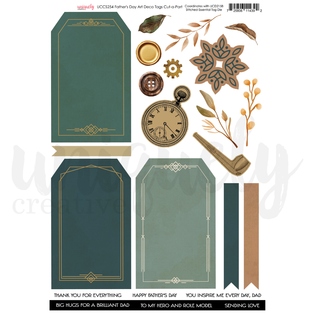 Uniquely Creative - Father's Day Art Deco Tags