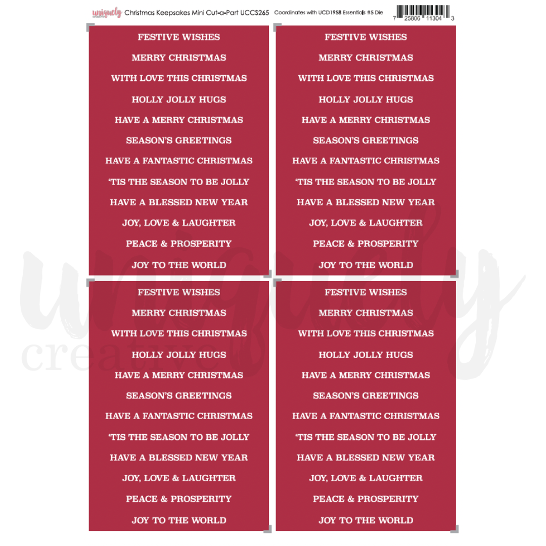 Uniquely Creative - Christmas Keepsakes Mini Cut-a-Part (Christmas Keepsakes Collection)
