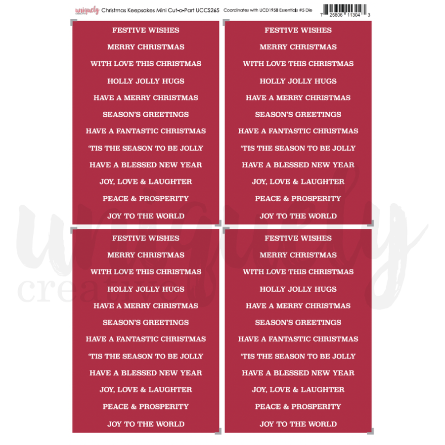 Uniquely Creative - Christmas Keepsakes Mini Cut-a-Part (Christmas Keepsakes Collection)