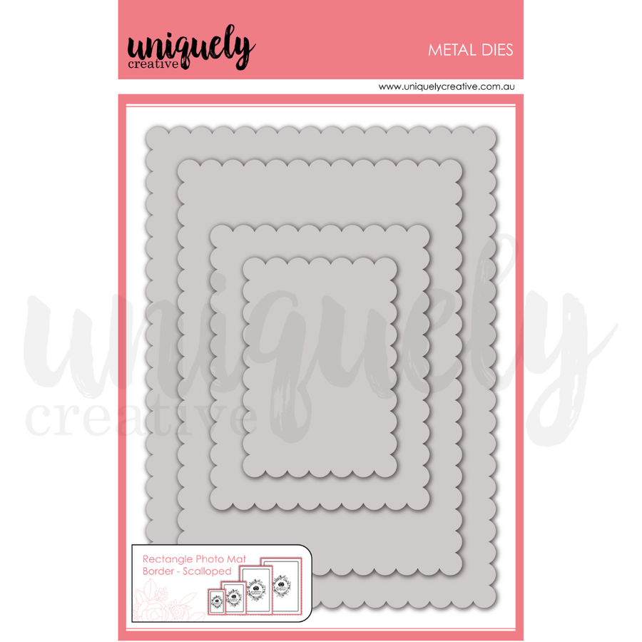 Uniquely Creative - Rectangle Photo Mat Border Die - Scalloped (Whispers of Wisdom Collection)
