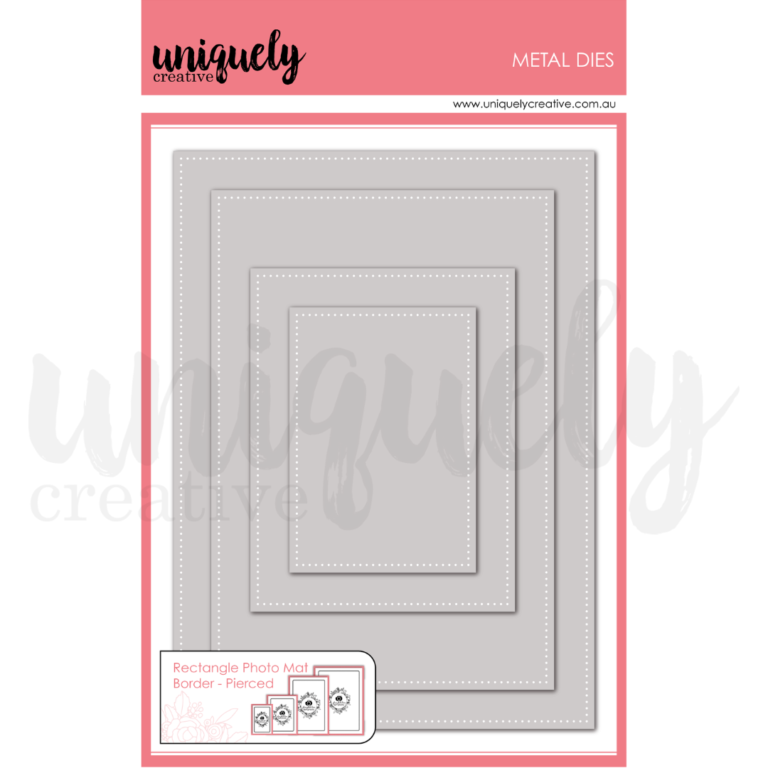 Uniquely Creative - Rectangle Photo Mat Border Die - Pierced (Whispers of Wisdom Collection)