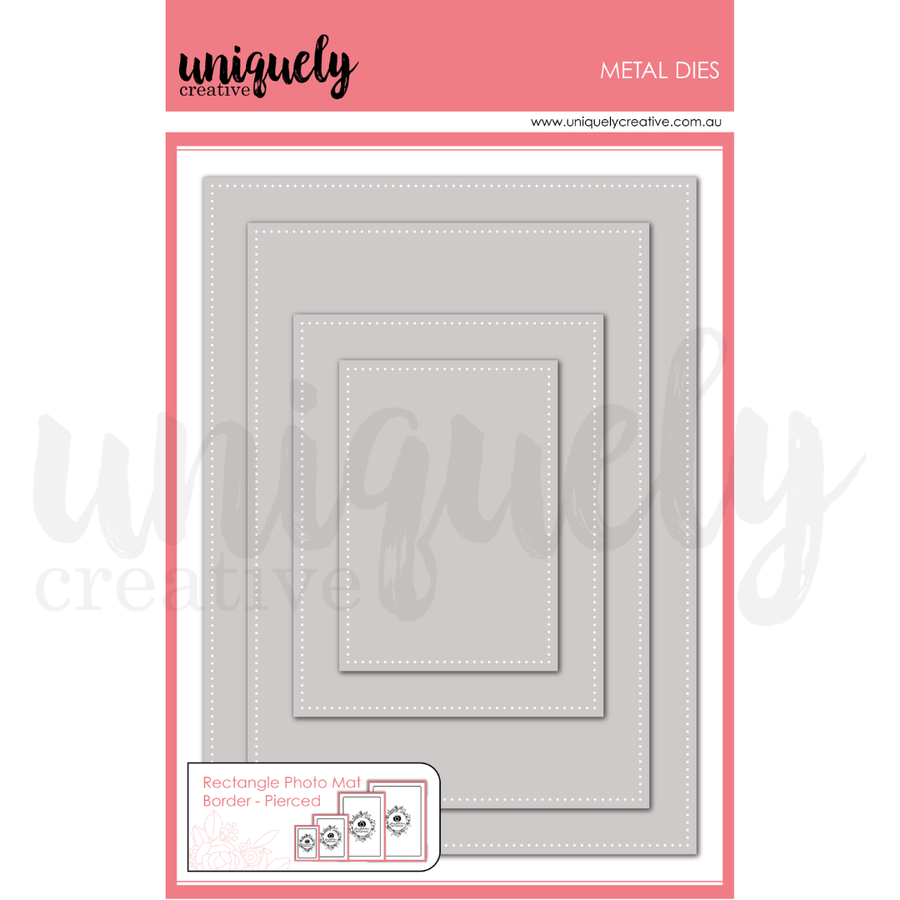 Uniquely Creative - Rectangle Photo Mat Border Die - Pierced (Whispers of Wisdom Collection)
