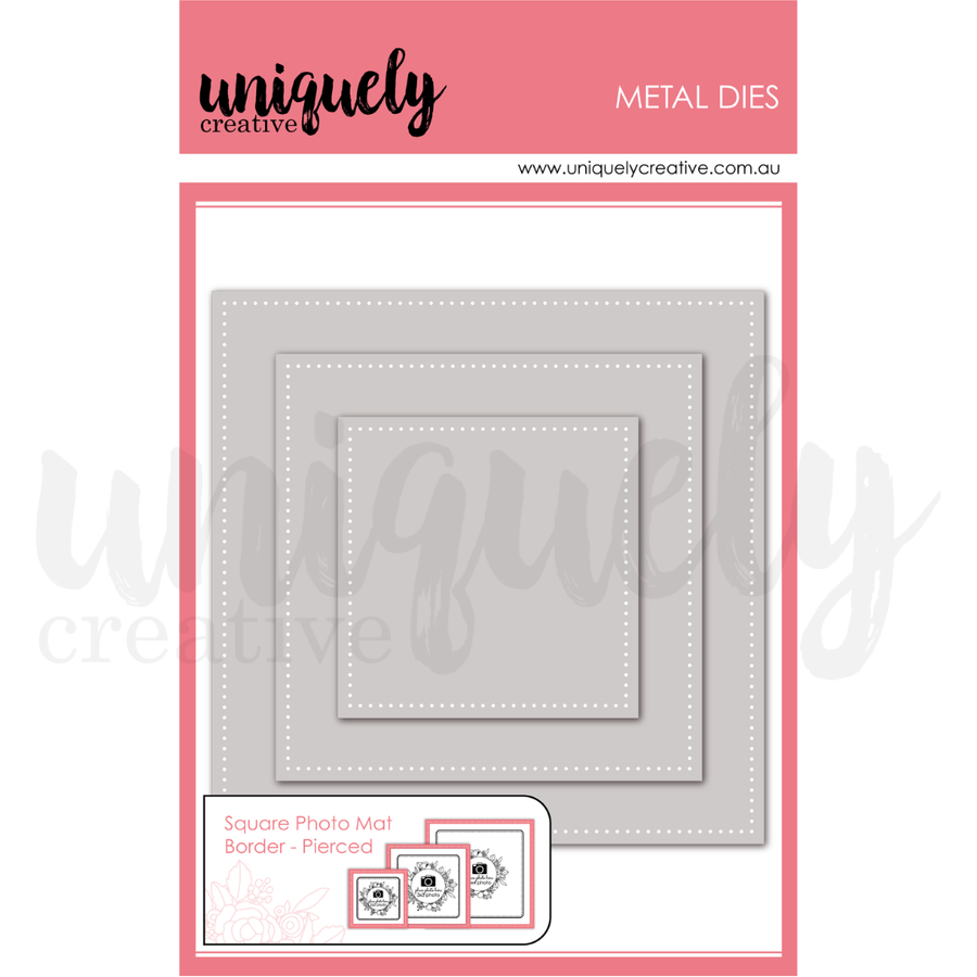 Uniquely Creative - Square Photo Mat Border Die - Pierced (Whispers of Wisdom Collection)
