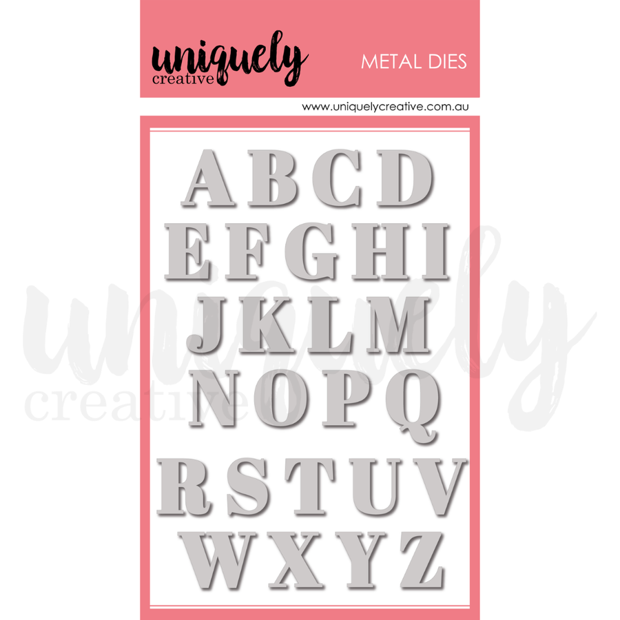 Uniquely Creative - Serif Uppercase Alpha Die (Paperbark Blooms Collection)