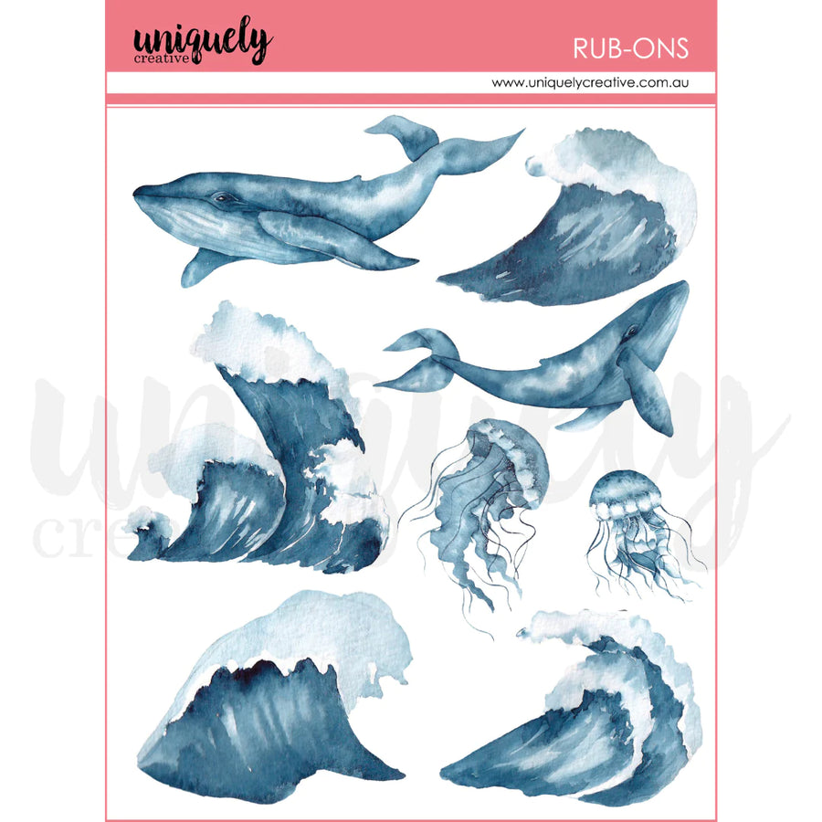 Uniquely Creative - Shades of Whimsy Ocean Rub-ons