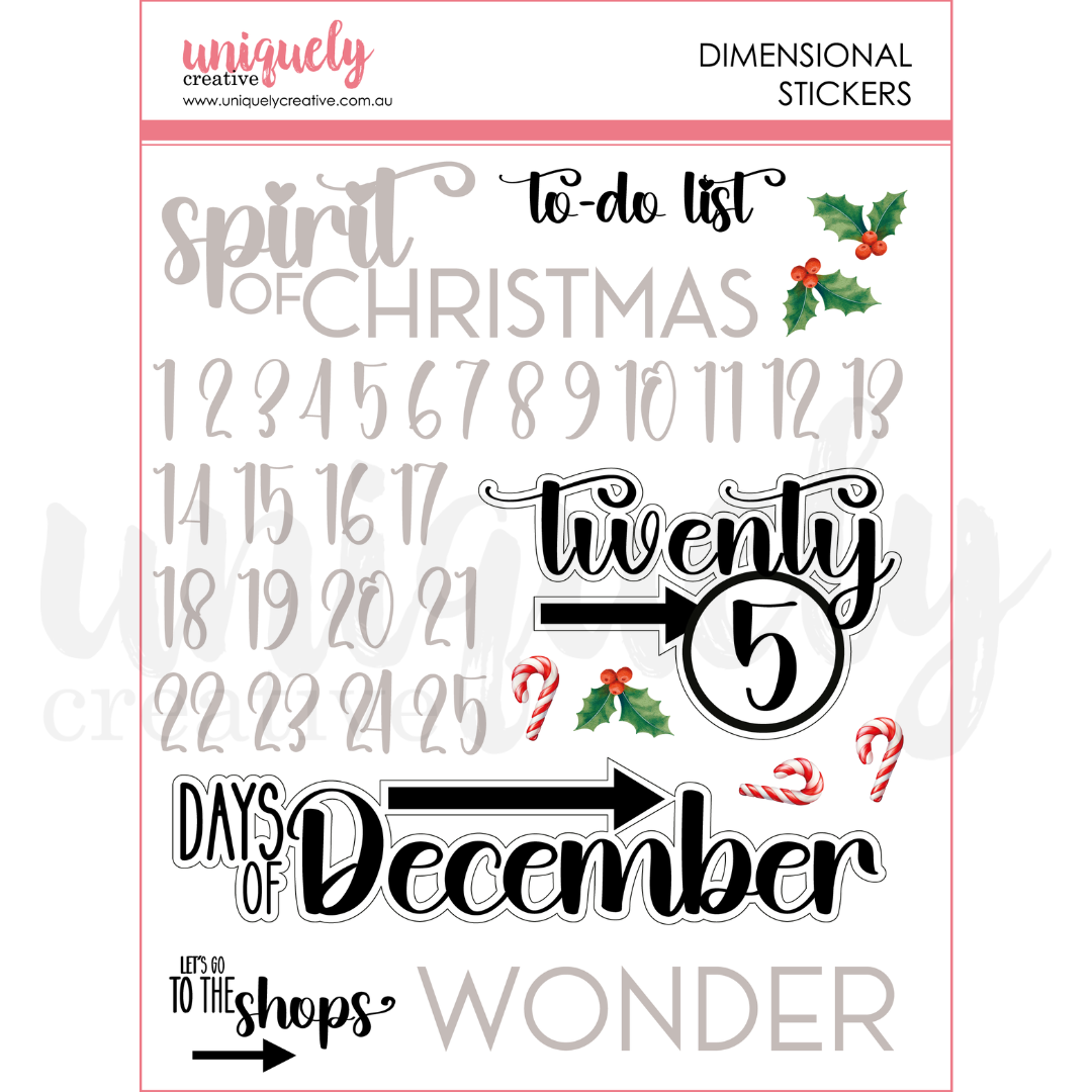 Uniquely Creative - Documenting December Dimensional Stickers – 3 Wise ...