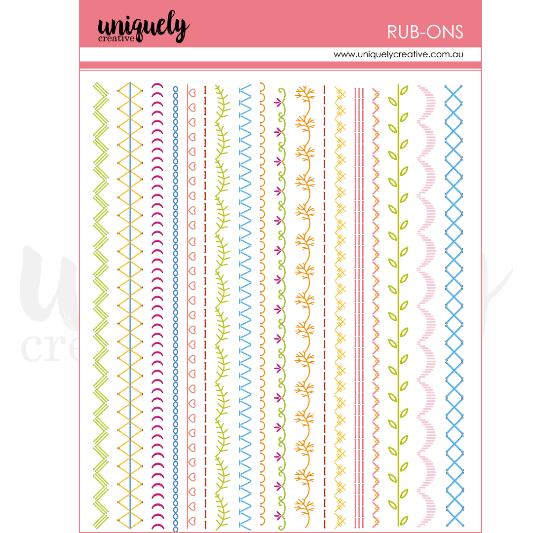 Uniquely Creative - Patchwork Roses Rub-Ons