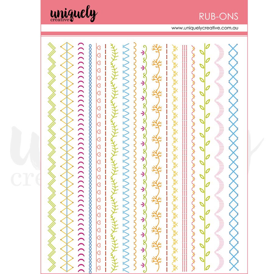 Uniquely Creative - Patchwork Roses Rub-Ons