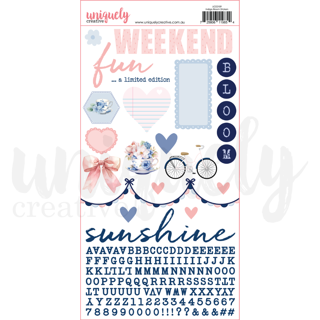Uniquely Creative - Indigo Bloom Stickers