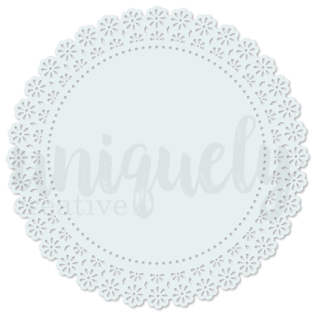 Uniquely Creative - Light Blue Lacey Circle - Decorative Base Layer