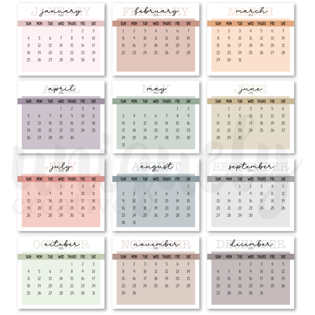 Uniquely Creative - 2026 Calendar Pads