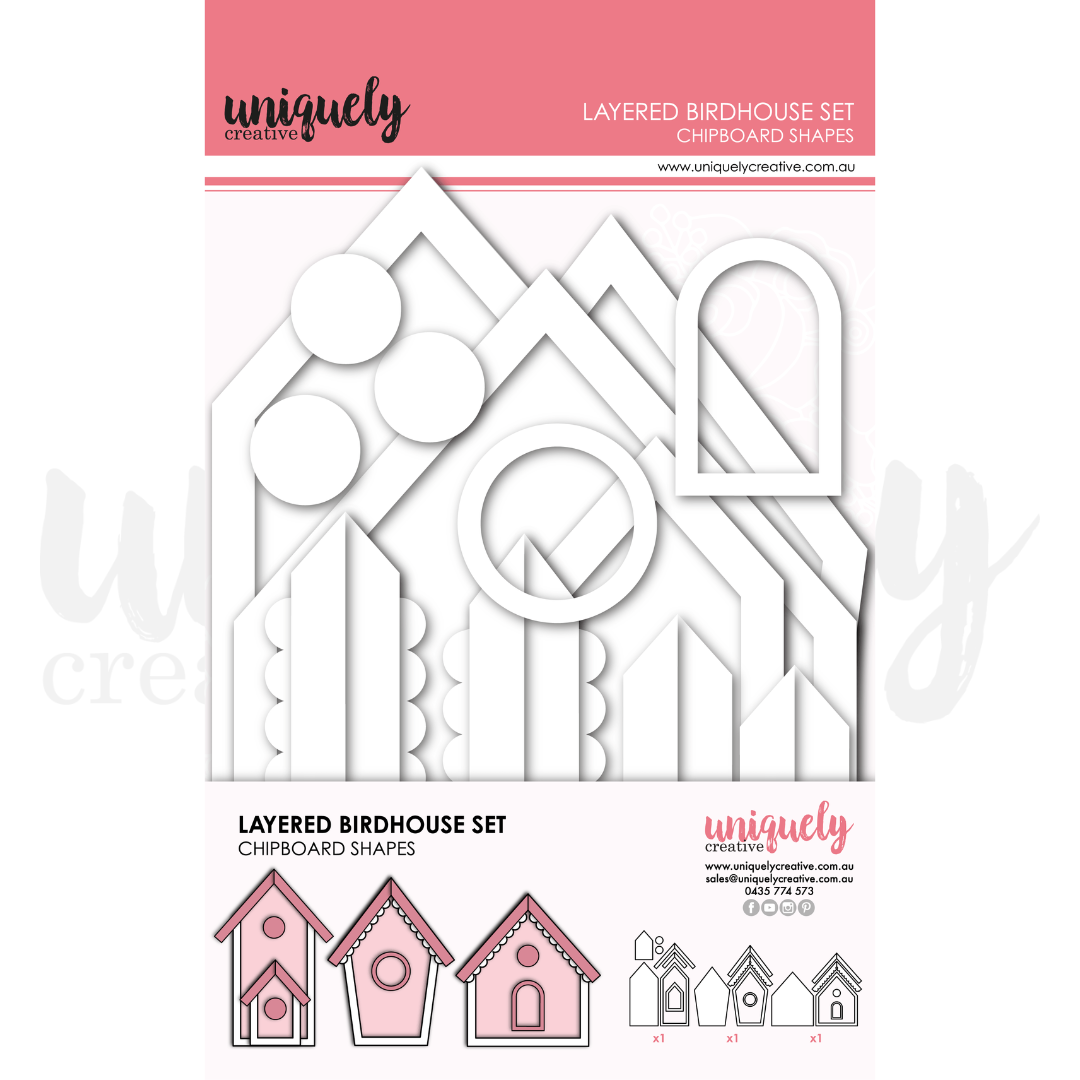 Uniquely Creative - Layered Birdhouse Set - Chipboard Shapes