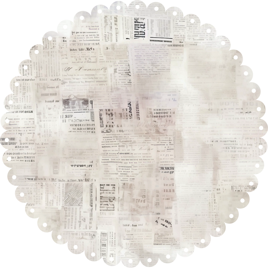 Uniquely Creative - Newsprint - Scalloped Decorative Base Layer (Ultraviolet Delight Collection)