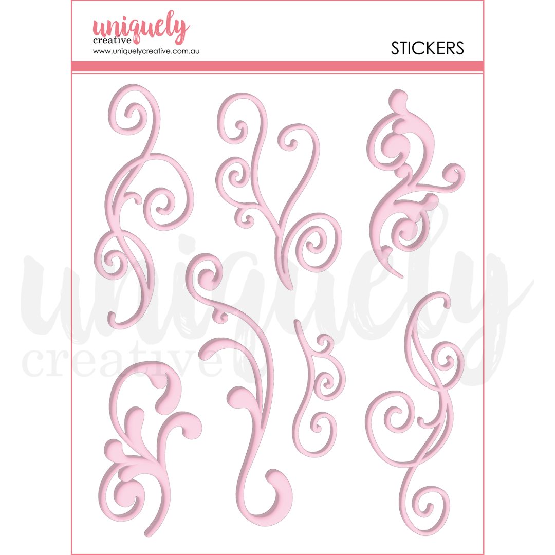 Uniquely Creative - Pink Flourish Puffy Stickers (Whispers of Wisdom Collection)