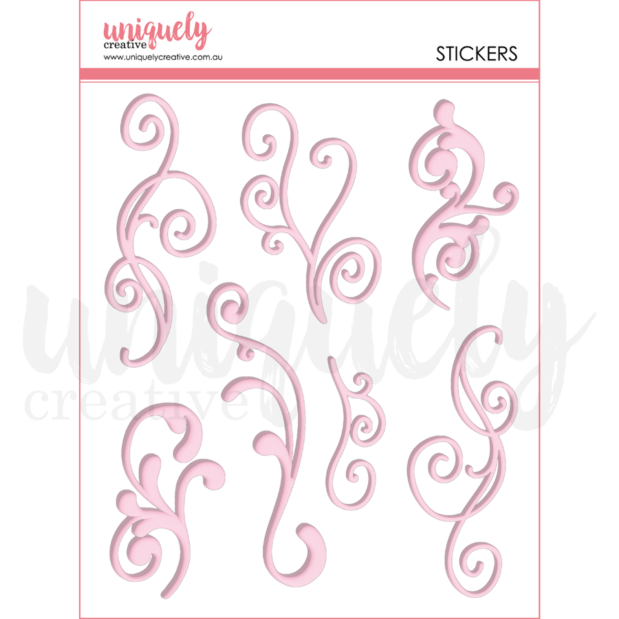 Uniquely Creative - Pink Flourish Puffy Stickers (Whispers of Wisdom Collection)