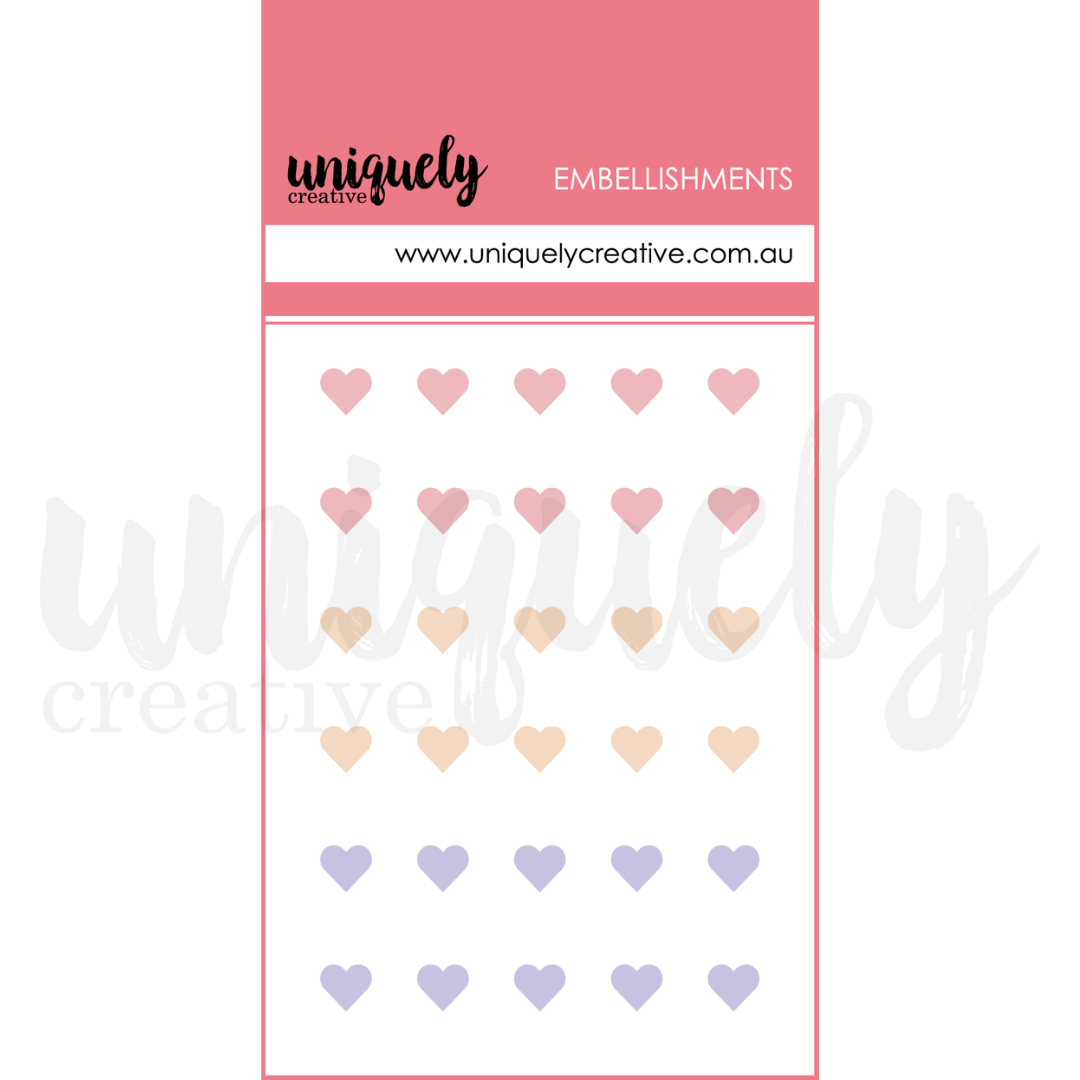 Uniquely Creative - Dew Drop Heart Stickers - Romantic (Ultraviolet Delight Collection)