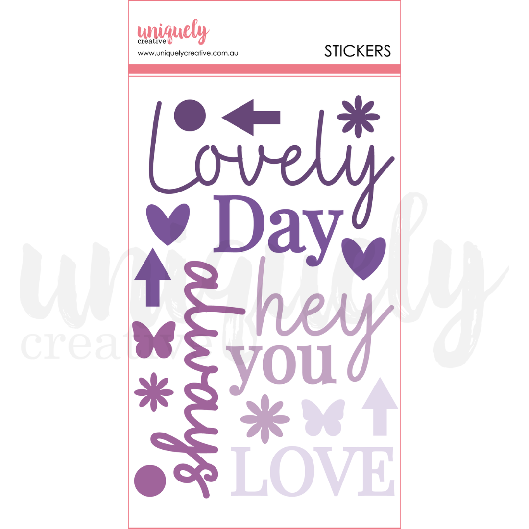 Uniquely Creative - Ultraviolet Delight Felt Title Stickers (Ultraviolet Delight Collection)