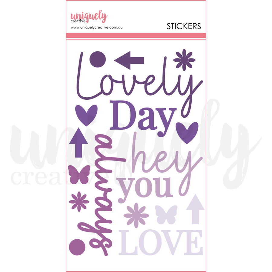 Uniquely Creative - Ultraviolet Delight Felt Title Stickers (Ultraviolet Delight Collection)