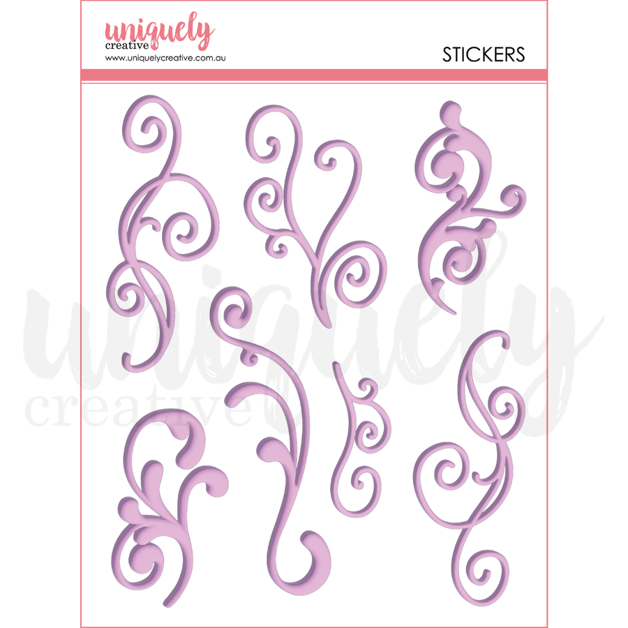 Uniquely Creative - Purple Flourish Puffy Stickers (Tea & Tranquility Collection)