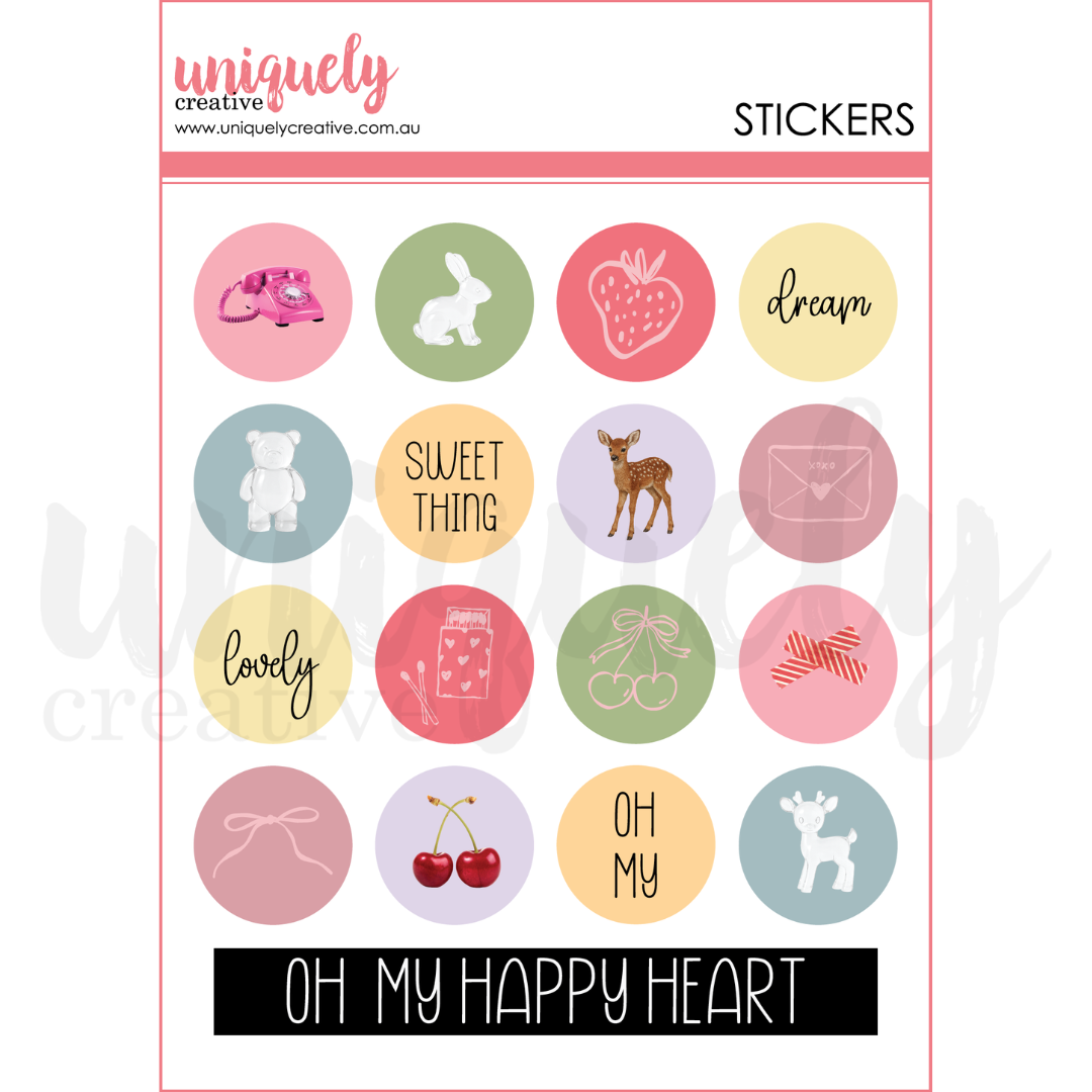 Uniquely Creative - Little Happy Things Chipboard Stickers (Oh So Lovely Collection)