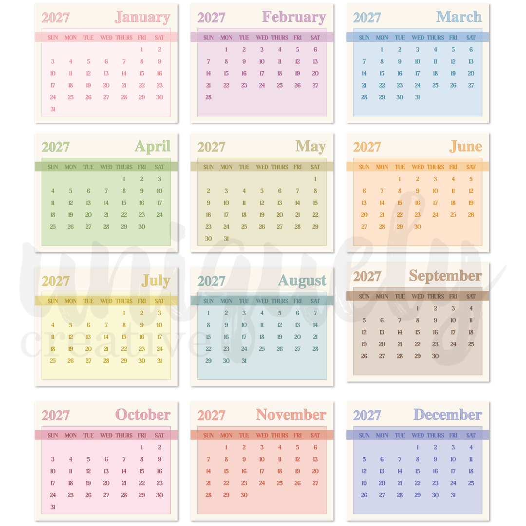 Uniquely Creative - 2027 Calendar Pads