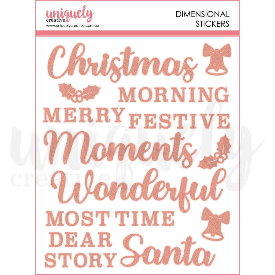 Uniquely Creative - Christmas Keepsakes Glitter Dimensional Stickers (Christmas Keepsakes Collection)