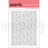 A digital preview of an embossing folder design by Uniquely Creative, featuring a white background with a thin pink border and a repeating pattern of 'MERRY CHRISTMAS & HAPPY NEW YEAR MERRY CHRISTMAS & HAPPY NEW YEAR' in black text. Uniquely Creative - Christmas Embossing Folder (Christmas Keepsakes Collection)