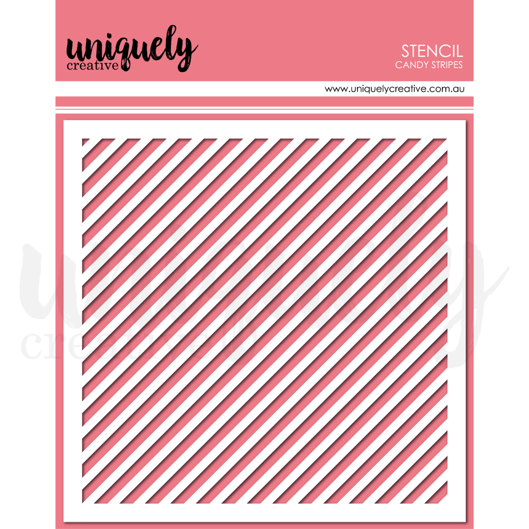 Uniquely Creative - Candy Stripes Stencil (Christmas Keepsakes Collection)