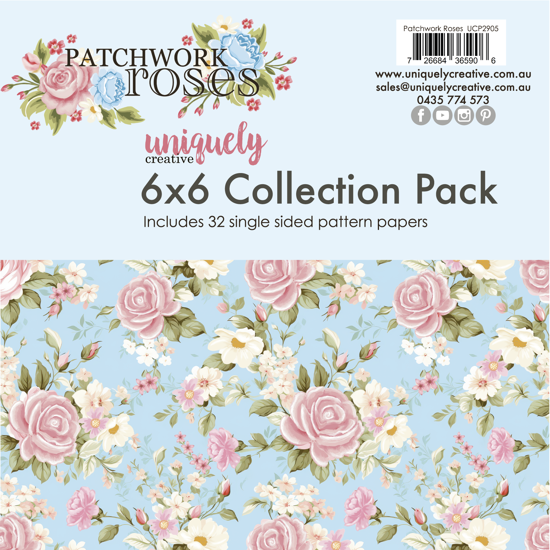 Uniquely Creative - Patchwork Roses 6" x 6" Collection Pack front cover