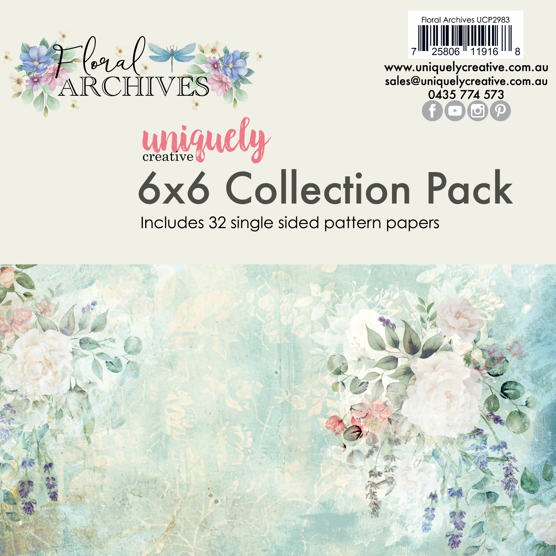 Uniquely Creative - Floral Archives 6 x 6 Collection Pack (Floral Archives Collection)