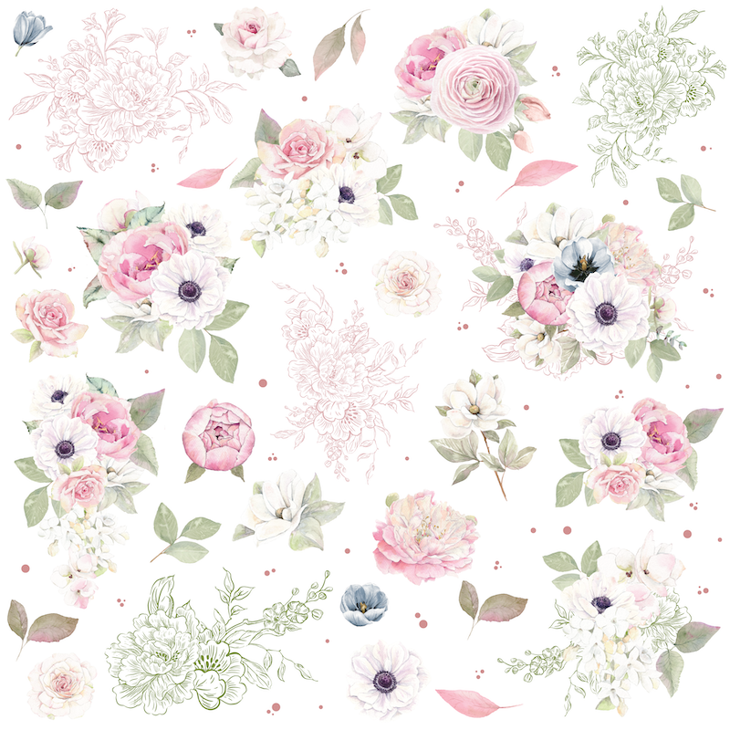 Uniquely Creative - Floral Fragments Paper (Whispers of Wisdom Collection) Side A