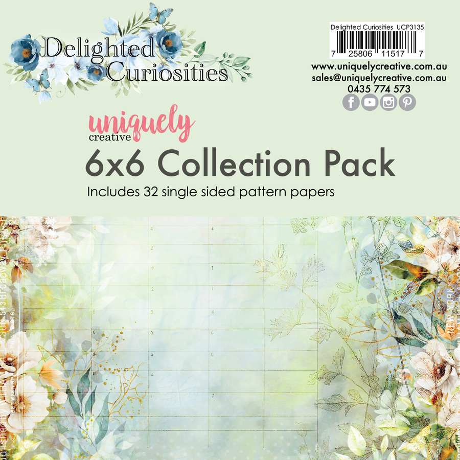 Uniquely Creative - Delighted Curiosities 6 x 6 Collection Pack (32 sheets) (Delighted Curiosities Collection)