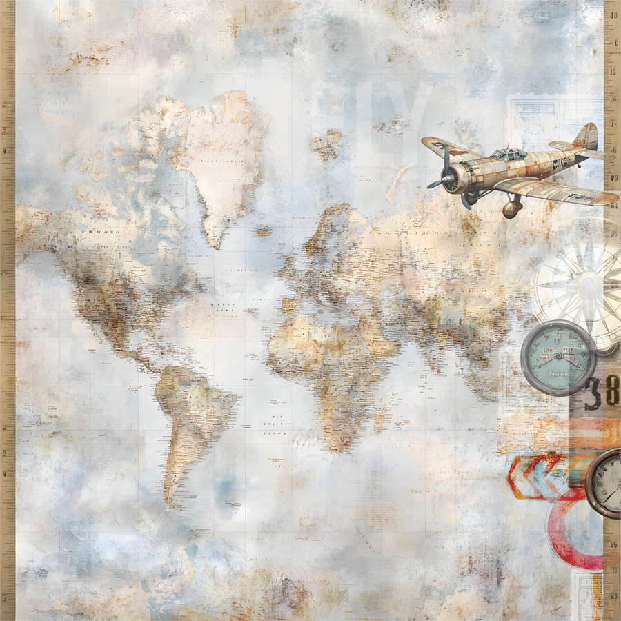 Uniquely Creative - Across the Sea Paper (Wings & Wheels Collection) Side A