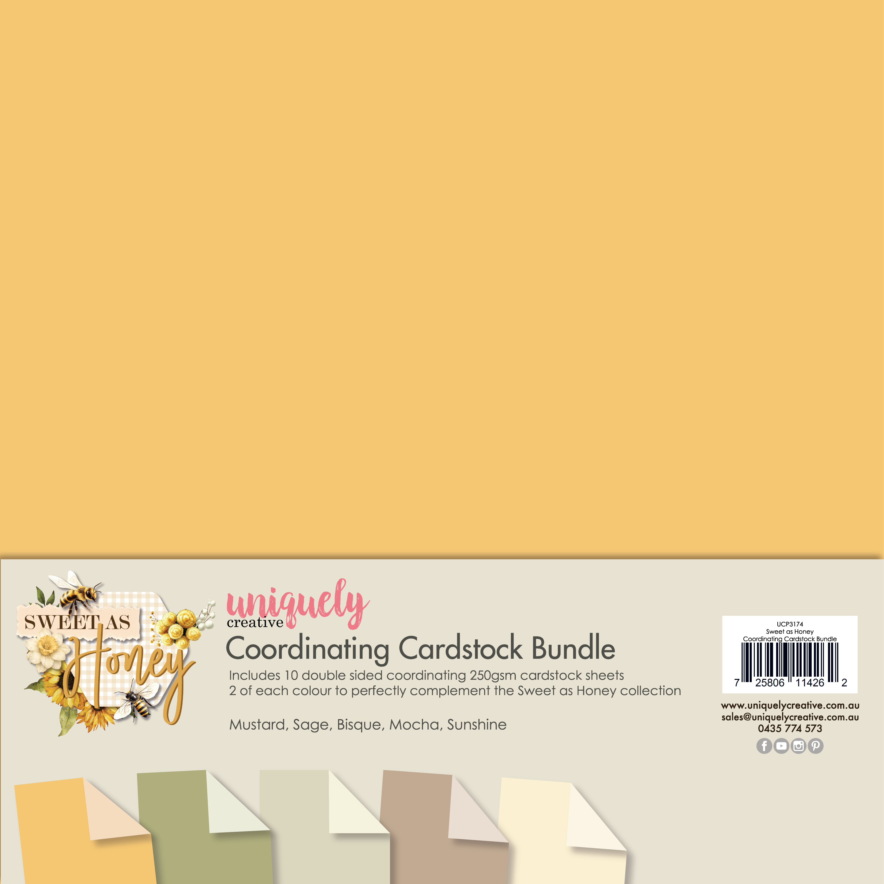 Uniquely Creative - Sweet as Honey Coordinating Cardstock Bundle (Sweet as Honey Collection)