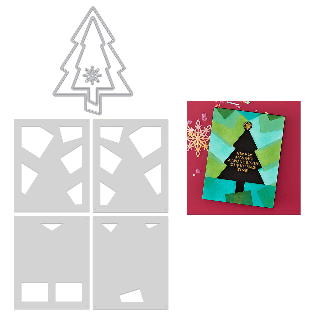 Hero Arts - Very Merry Tree Die & Stencil Bundle from the Very Merry Collection