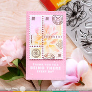 Waffle Flower - Postage Collage Mini Slimline Blocks Stencil