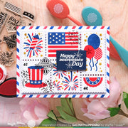 Waffle Flower - Postage Collage 4th Of July Stamp Set